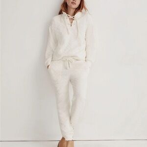 Madewell Ivory Quilted Snowflake Lace-Up Pullover Sweatshirt Women's‎ Size XXS